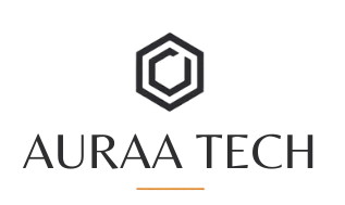 minimalist logo design for auraa tech