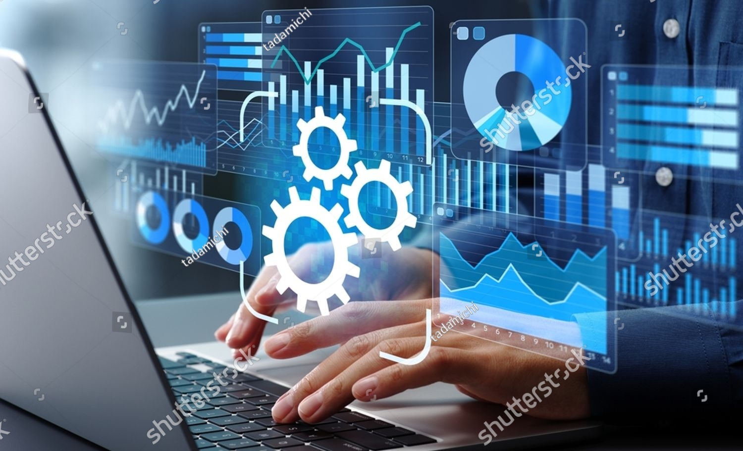 Home stock photo automated reporting and business intelligence data automation and dashboards businessman using 2603901565